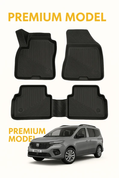 Black Gold Fiat Doblo 2024+ 3D Havuzlu Oto Paspas Premium ürün görseli