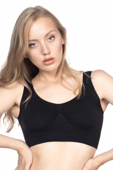 SİYAH MI Emay 4005 Soft Kalın Askı Büstiyer - 3