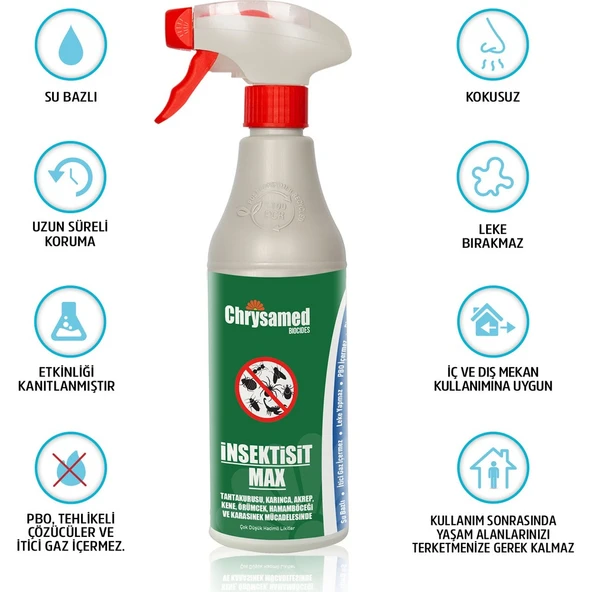 Max 500 ml Böcek Haşere Tahtakurusu, Karınca, Akrep, Kene, Örümcek, Hamamböceği, Karasinek - Resim 3