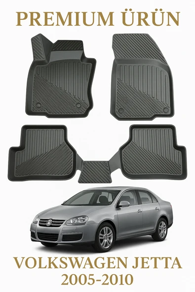 Black Gold Volkswagen Jetta 2005-2010 Uyumlu 3D Oto Paspas Premium - Resim 2