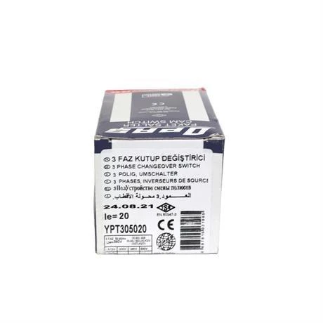 Opaş 3x20A 1-0-2 Kutup Değiştirici Pako Şalter - YPT305020 - Resim 4