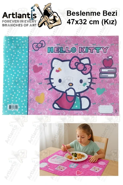 Beslenme Bezi Kız Modeli Yıkanabilir 32x47 cm 1 Adet Beslenme Örtüsü Okul Öncesi Kreş Anasınıfı İlkokul İçin İdeal - 7