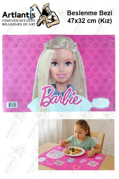 Beslenme Bezi Kız Modeli Yıkanabilir 32x47 cm 1 Adet Beslenme Örtüsü Okul Öncesi Kreş Anasınıfı İlkokul İçin İdeal - 6
