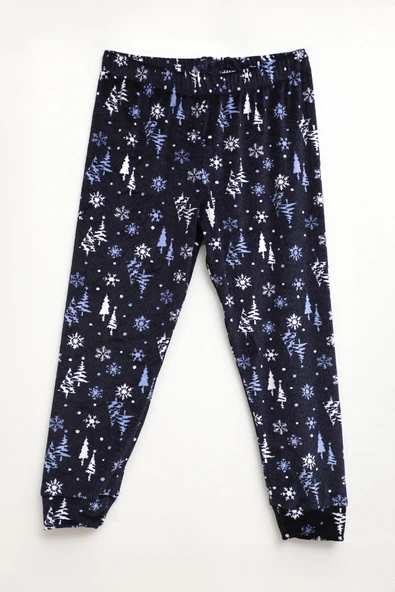 Erkek Çocuk Yumuşak Kadife Dokulu Lacivert Pijama Altı ürün görseli