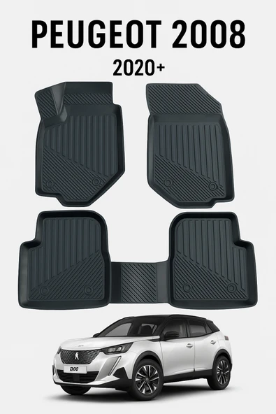 Black Gold Peugeot 2008 2020+ Uyumlu 3D Oto Paspas Premium - Resim 4