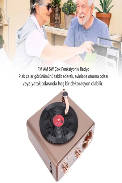 ULTRATEKNO Meier MD-1217BT Bluetooth Hoparlör & Radyo – Vintage Nostaljik Tasarım – USB, TF, AUX, FM/AM/SW - 6