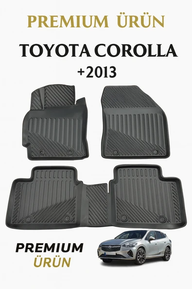Black Gold Toyota Corolla 2013+ Uyumlu 3D Oto Paspas Premium ürün görseli