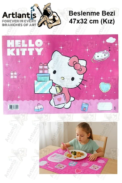 Beslenme Bezi Kız Modeli Yıkanabilir 32x47 cm 1 Adet Beslenme Örtüsü Okul Öncesi Kreş Anasınıfı İlkokul İçin İdeal - 5