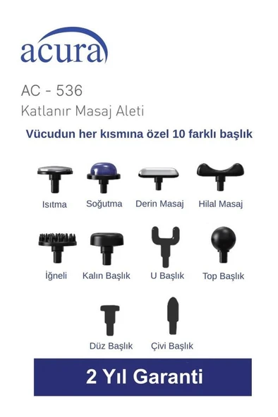 Acura AC-536 Isıtmalı & Soğutmalı Profesyonel Katlanır Masaj Aleti - 3