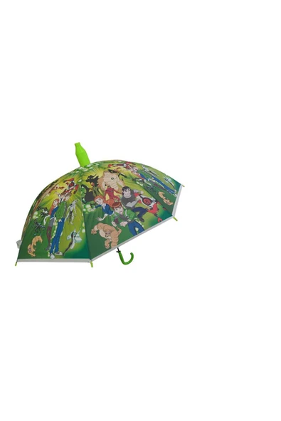 Toyhouse Bardaklı Ben TEN Model Erkek Çocuk Şemsiyesi Karakter Figürlü 8 Telli Şemsiye