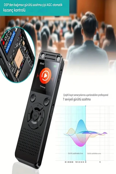 ULTRATEKNO HS-32 Profesyonel Metal Ses Kayıt Cihazı 96GB Çift Hoparlör, Kristal Mikrofon, Gürültü Azaltma - Resim 6