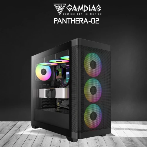 POWERED BY AMD PANTHERA-02 Gaming TAVSIYE, RYZEN 7 5700X, 16Gb DDR4 Ram, 500Gb NVMe SSD, 8Gb GDDR6 RTX4060 Ekran Karti, 2000W Kasa, Free Dos GAMING TAVSIYESI