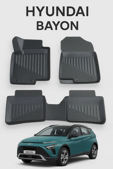 Black Gold Hyundai Bayon 2021+ Uyumlu 3D Oto Paspas Premium - Resim 4