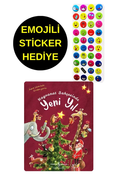 EMOJİLİ  STİCKER HEDİYE - OKUL ÖNCESİ RESİMLİ KİTAPLAR  - HAYVANAT BAHÇESİNDE YENİ YIL ürün görseli