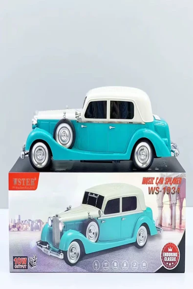 ULTRATEKNO WS-1934 Pontiac Sedan Diecast Araba Bluetooth Hoparlör Işıklı, FM Radyo ve USB Destekli Müzik Kutusu - Resim 2
