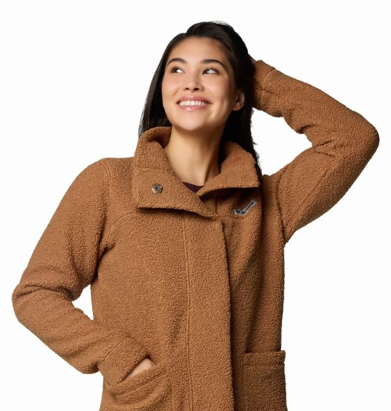 Columbia Panorama™ Long Jacket Kahverengi Kadın Outdoor Polar Ceket AL1333 - Resim 4