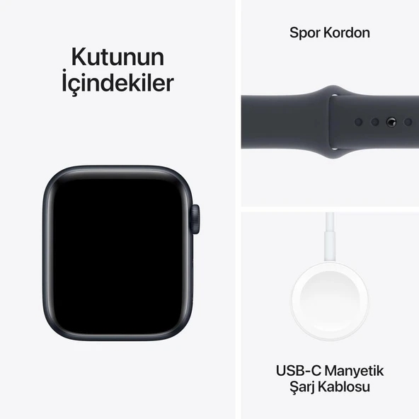 Apple Watch SE 2 2023 GPS 44mm Gece Yarısı Alüminyum Kasa ve Spor Kordon Akıllı Saat (Apple Türkiye Garantili) - 3