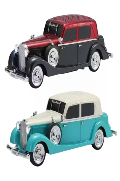 ULTRATEKNO WS-1934 Pontiac Sedan Diecast Araba Bluetooth Hoparlör Işıklı, FM Radyo ve USB Destekli Müzik Kutusu - Resim 5