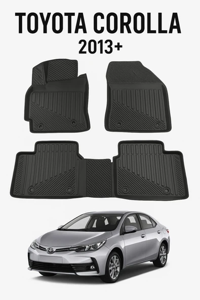 Black Gold Toyota Corolla 2013+ Uyumlu 3D Oto Paspas Premium - Resim 3