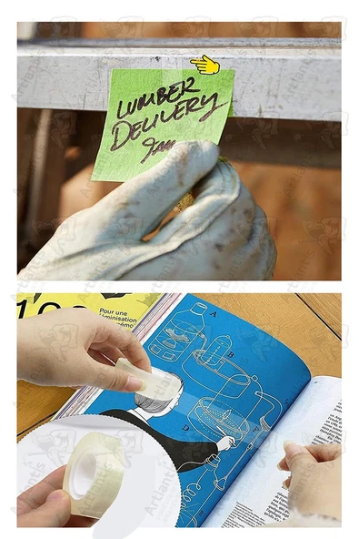 Şeffaf Para Bandı 12mm x 33 Metre 3 Adet Artlantis Şeffaf Okul Ofis Kırtasiye Bantı Yüksek Kaliteli Paketleme Bandı - 7