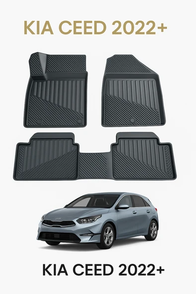 Black Gold Kia Ceed 2022+ Uyumlu 3D Oto Paspas Premium ürün görseli