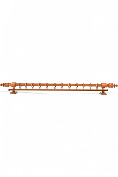 Twins Decorative Modern Demonte Başlıklı Meşe Tek Raylı Ahşap Rustik Perde Askısı - 275 CM - Resim 2