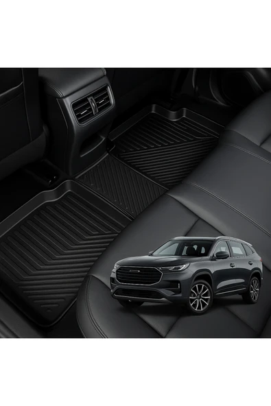 Black Gold Jaecoo 7 Evolve 4x2 2024+ Uyumlu 3D Havuzlu Oto Paspas Premium - Resim 3