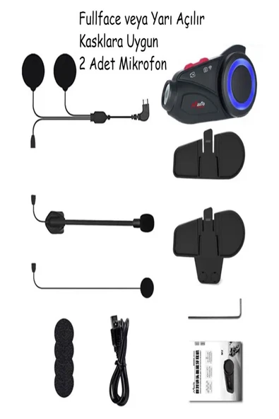 ULTRATEKNO Maxto M3S 1440P 2K Kameralı Bluetooth İntercom + 128GB Hafıza Kartı - Yeni Sürüm - Resim 3