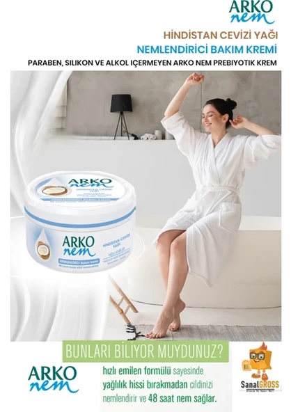 Arko Nem, Hindistan Cevizi Yağlı, El ve Vücut Kremi - 300 ml x 3 Adet - 4