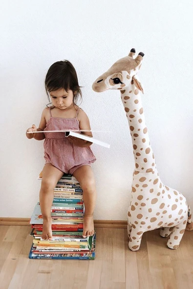 Platin Gift Zürafa Uyku Oyun Arkadaşım Yumoş Büyük Boy 100 Cm Dekoratif Yastık Uyku Ve Oyun Arkadaşım Büyük B - 3