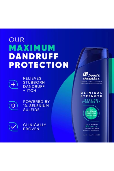 Head & Shoulders Clinical Strength Cooling Itch Relief Kepek Karşıtı Şampuan 400ML - Resim 4