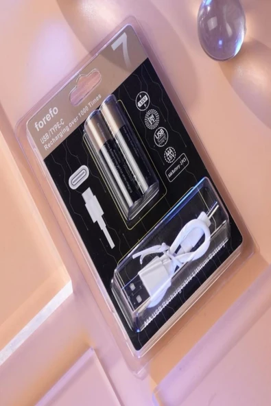 ULTRATEKNO USB Type-C Şarjlı AAA Pil 1.5V 1000+ Kez Şarj Edilebilir Lityum Pil Kalem Pil (2’li Paket) - Resim 3