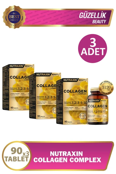Nutraxin Collagen Complex Tip 1-2-3-5-10 3120 mg 90 Tablet 3 Adet ürün görseli 1