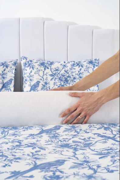 Nova Mavi Çift Kişilik Nevresim Takımı Pamuklu - Resim 5