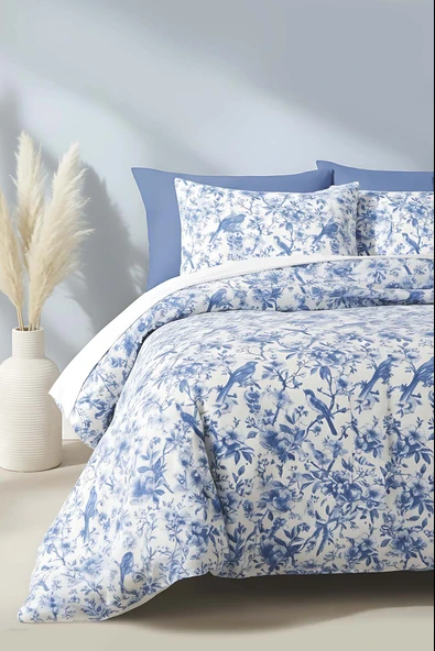 Nova Mavi Çift Kişilik Nevresim Takımı Pamuklu ürün görseli 1