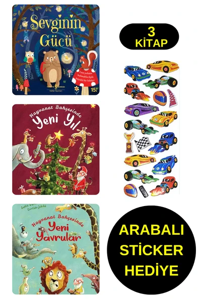 ARABALI STİCKER HEDİYELİ - OKUL ÖNCESİ RESİMLİ KİTAPLAR MASAL - SEVGİNİN GÜCÜ - HAYVANAT BAHÇESİNDE ürün görseli