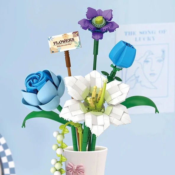 LZ4602 NessiWorld Çiçek Blok Seti 488 Parça -Vagon life - Resim 2