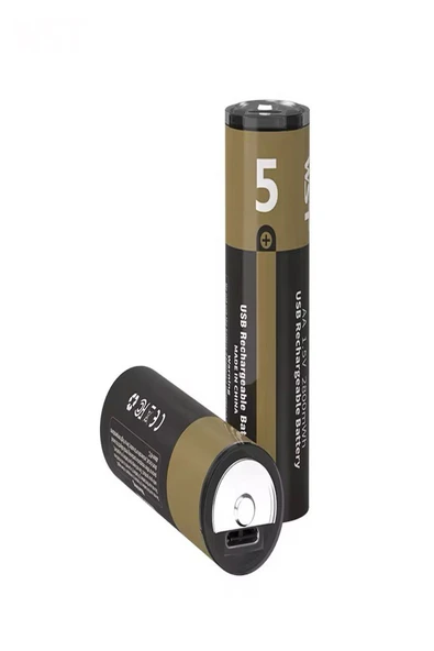 ULTRATEKNO USB Type-C Şarjlı AA Pil 1.5V | 1000+ Kez Şarj Edilebilir Lityum Pil | Kalem Pil (2’li Paket) ürün görseli 1