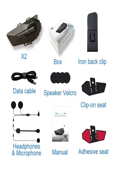 ULTRATEKNO Profesyonel Maxto X2 Intercom IPX6 Su Geçirmez, Gürültü Önleyici, HIFI Ses, Tüm Kasklara Uygun - Resim 5