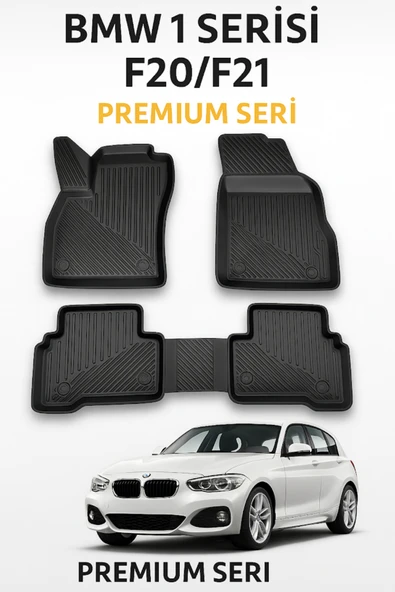 Black Gold Bmw 1 Serisi F20/F21 2011–2018 Uyumlu 3D Kauçuk Oto Paspas – Premium Seri - Resim 2