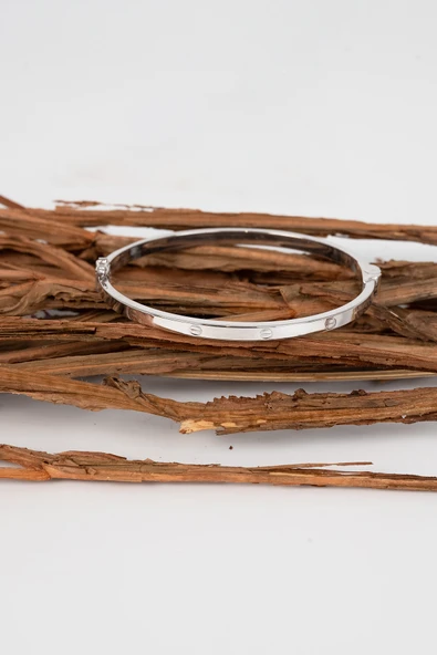 925 ayar Gümüş çivi deseni bilezik SGTL13039RODAJ ürün görseli