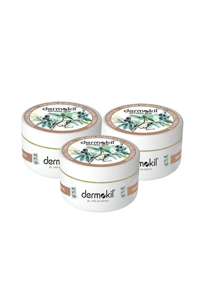 Dermokil Zeytinyağlı Yüz, Vücut Ve Doğal El Kremi 300 Ml X 3 Adet
