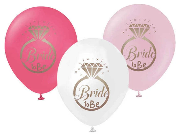 BALON BRIDE TO BE BASKILI 3 RENK KARIŞIK 100 ADET ürün görseli