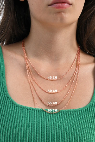 925 Ayar gümüş  singapur gümüş zincir 45-50-55-60 cm - Resim 4