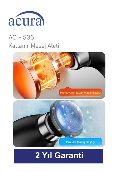 Acura AC-536 Isıtmalı & Soğutmalı Profesyonel Katlanır Masaj Aleti - 4