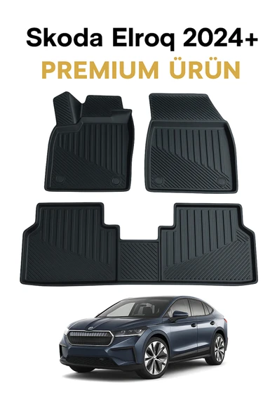 Black Gold Skoda Elroq 2024+ Uyumlu 3D Oto Paspas Premium - Resim 4