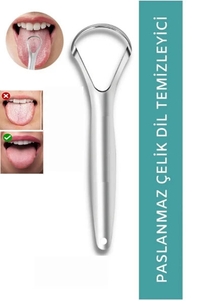 Paslanmaz Çelik Dil Temizleyici - Resim 2