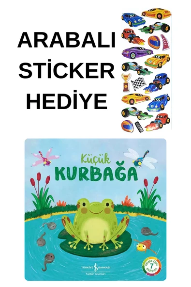 ARABALI STİCKER HEDİYELİ - OKUL ÖNCESİ RESİMLİ KİTAPLAR MASAL - KÜÇÜK KURBAĞA ürün görseli