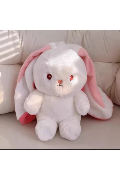 Sekk O Sevgiliye Özel Hediyelik Çilek Tavşan Peluş Oyuncak 35 Cm Özel Tasarım-fermuarlı Yapısıyla - 3