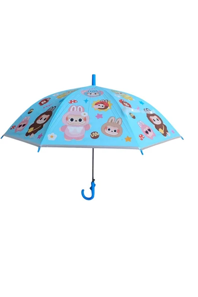 Toyhouse Labubu Figürlü Çocuk Şemsiye Baskılı 8 Telli Şemsiye - 4